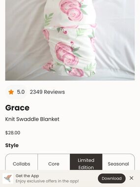 Copper Pear “Grace” Floral Baby Bundle- White with Pink and Green Roses